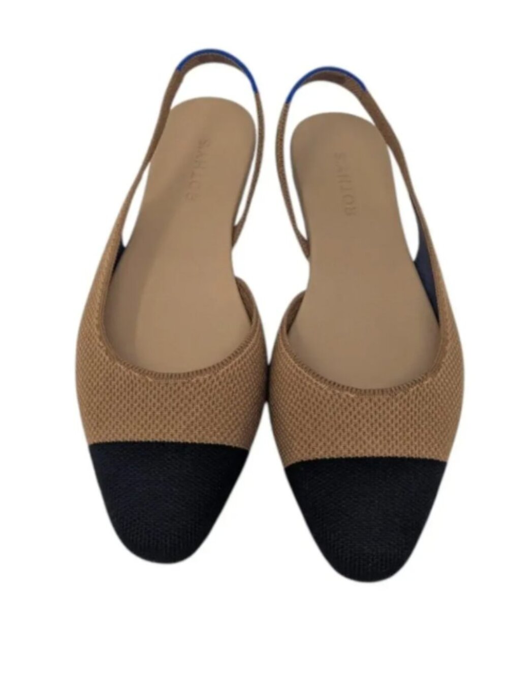 Rothy's NWT The Almond Captoe Slingback in Tawny (Tan/Brown) and Black Size 11